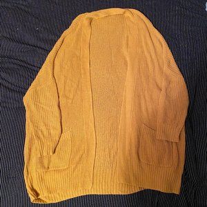 UO | MUSTARD KNITTED CARDIGAN WITH POCKETS
